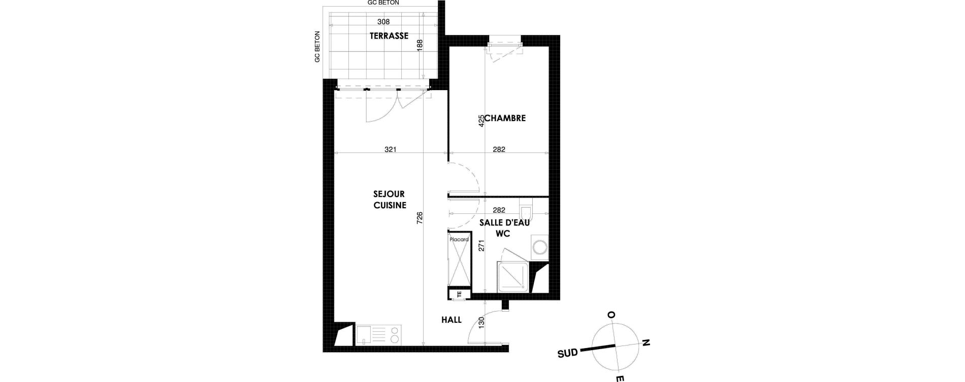 Appartement T2 de 43,90 m2 &agrave; Draguignan Centre