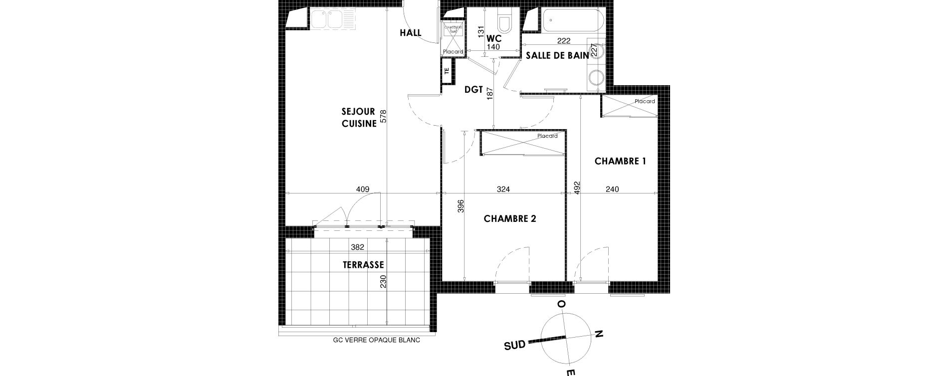 Appartement T3 de 59,77 m2 &agrave; Draguignan Centre