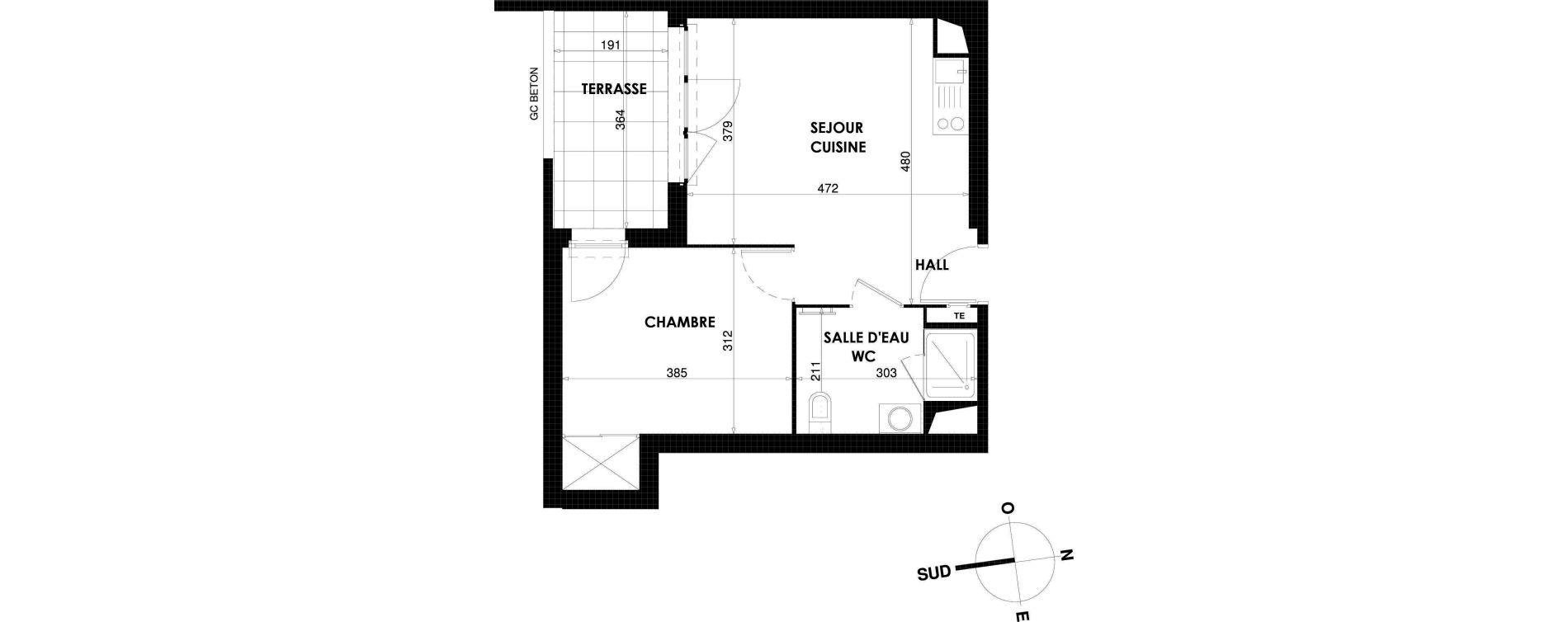 Appartement T2 de 39,44 m2 &agrave; Draguignan Centre