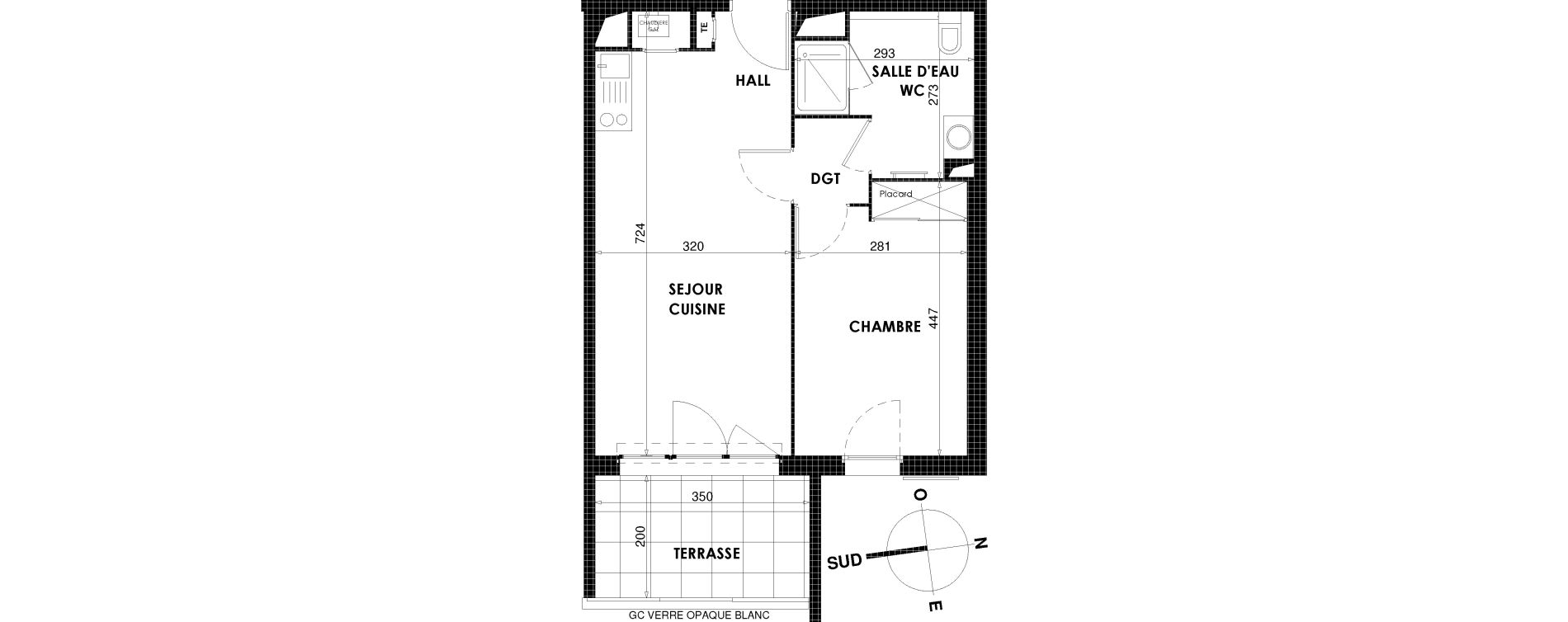 Appartement T2 de 42,34 m2 &agrave; Draguignan Centre