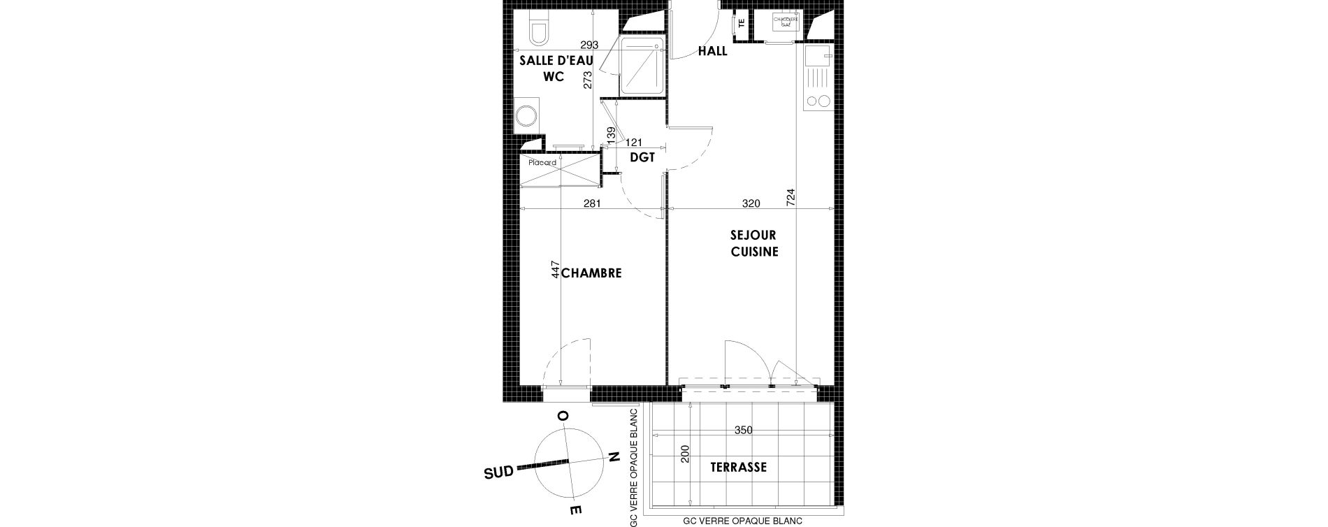 Appartement T2 de 42,31 m2 &agrave; Draguignan Centre