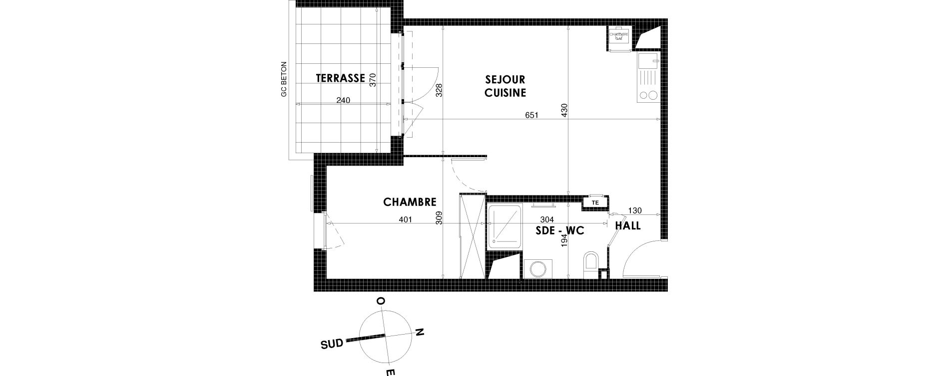 Appartement T2 de 45,13 m2 &agrave; Draguignan Centre