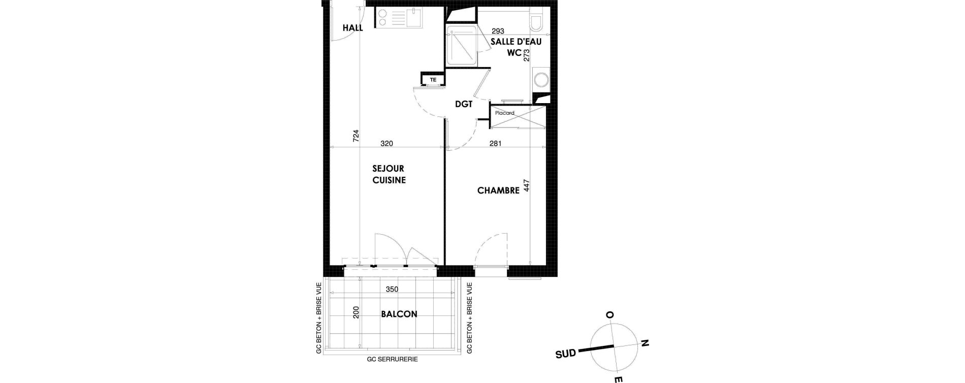 Appartement T2 de 42,70 m2 &agrave; Draguignan Centre