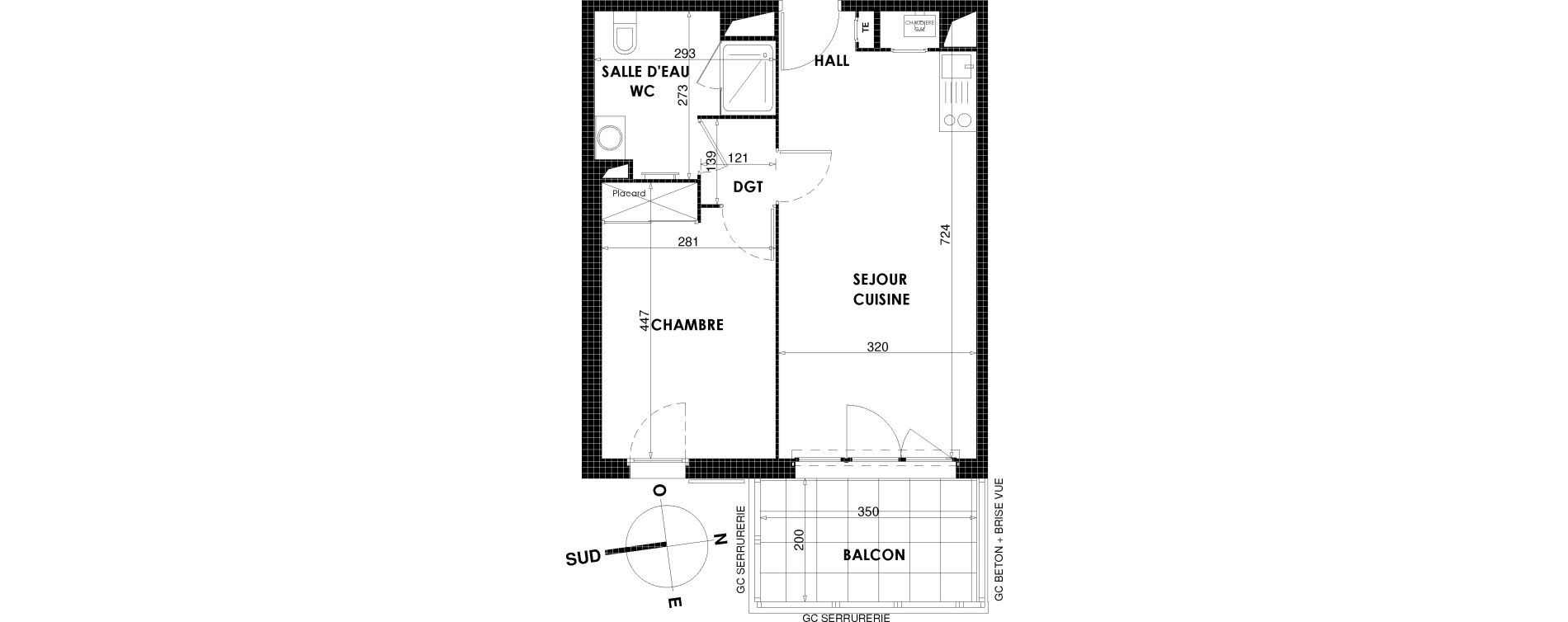 Appartement T2 de 42,31 m2 &agrave; Draguignan Centre