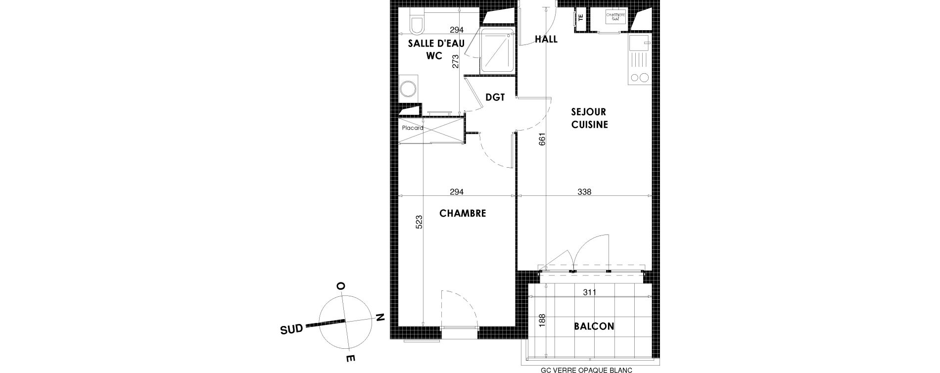 Appartement T2 de 44,31 m2 &agrave; Draguignan Centre