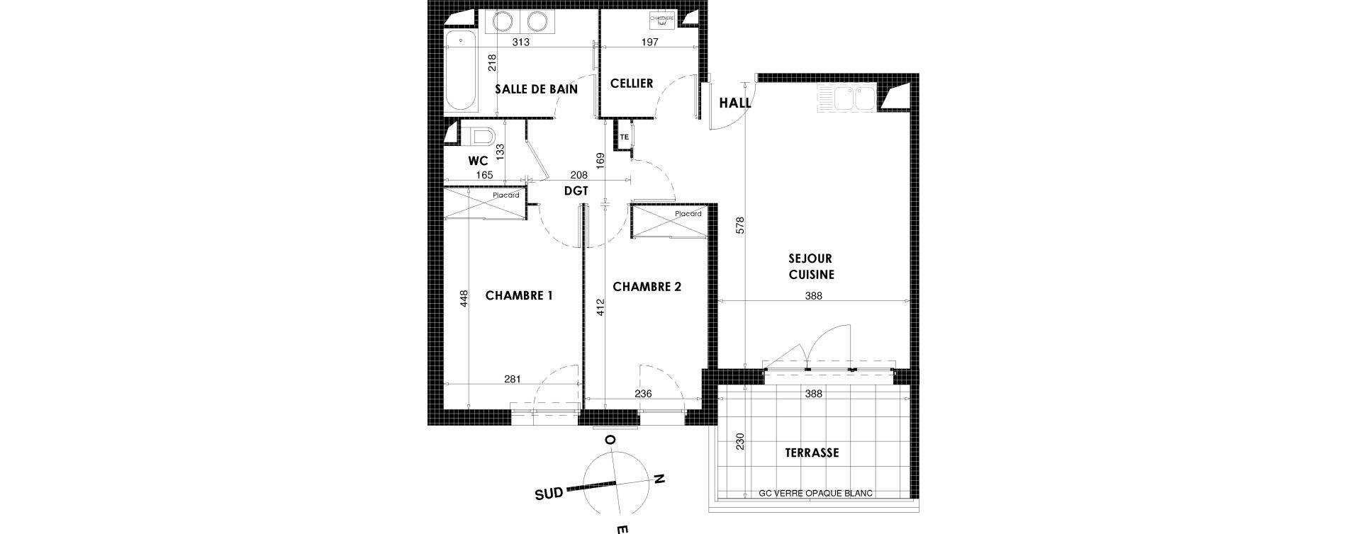 Appartement T3 de 63,52 m2 &agrave; Draguignan Centre