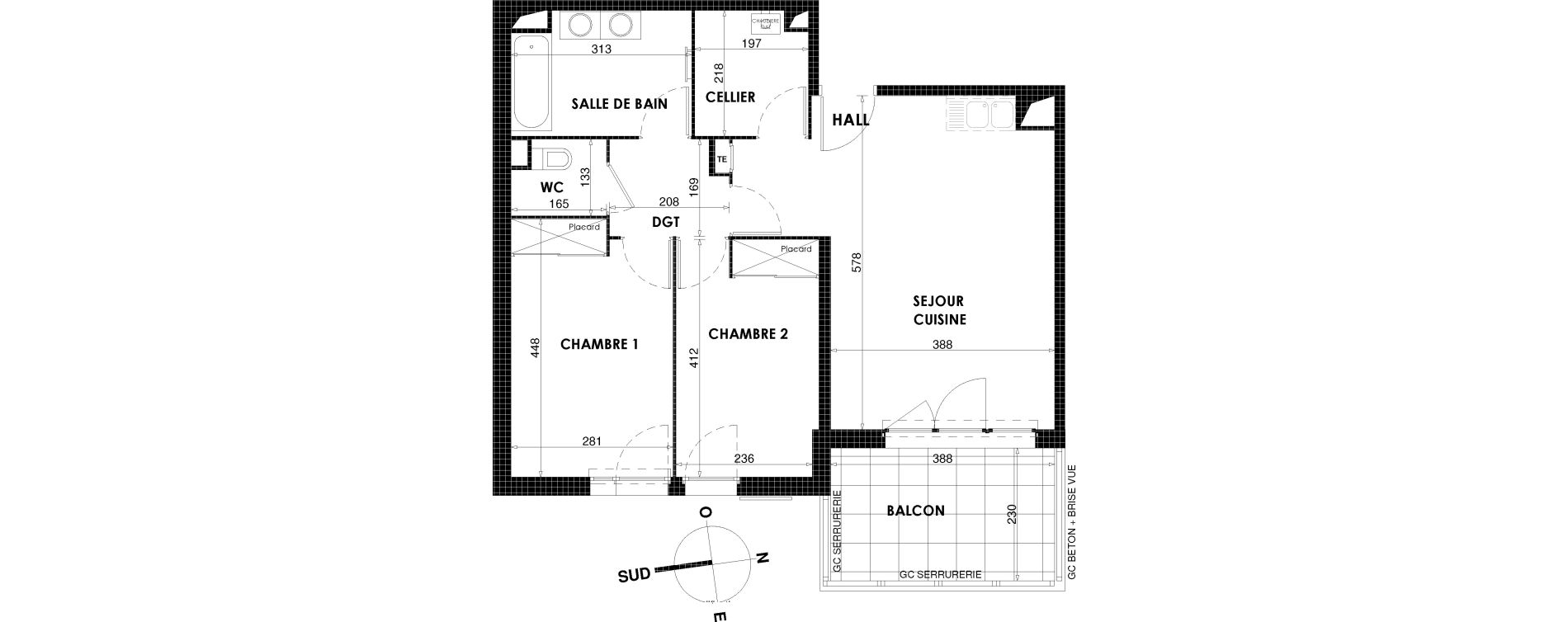 Appartement T3 de 63,52 m2 &agrave; Draguignan Centre