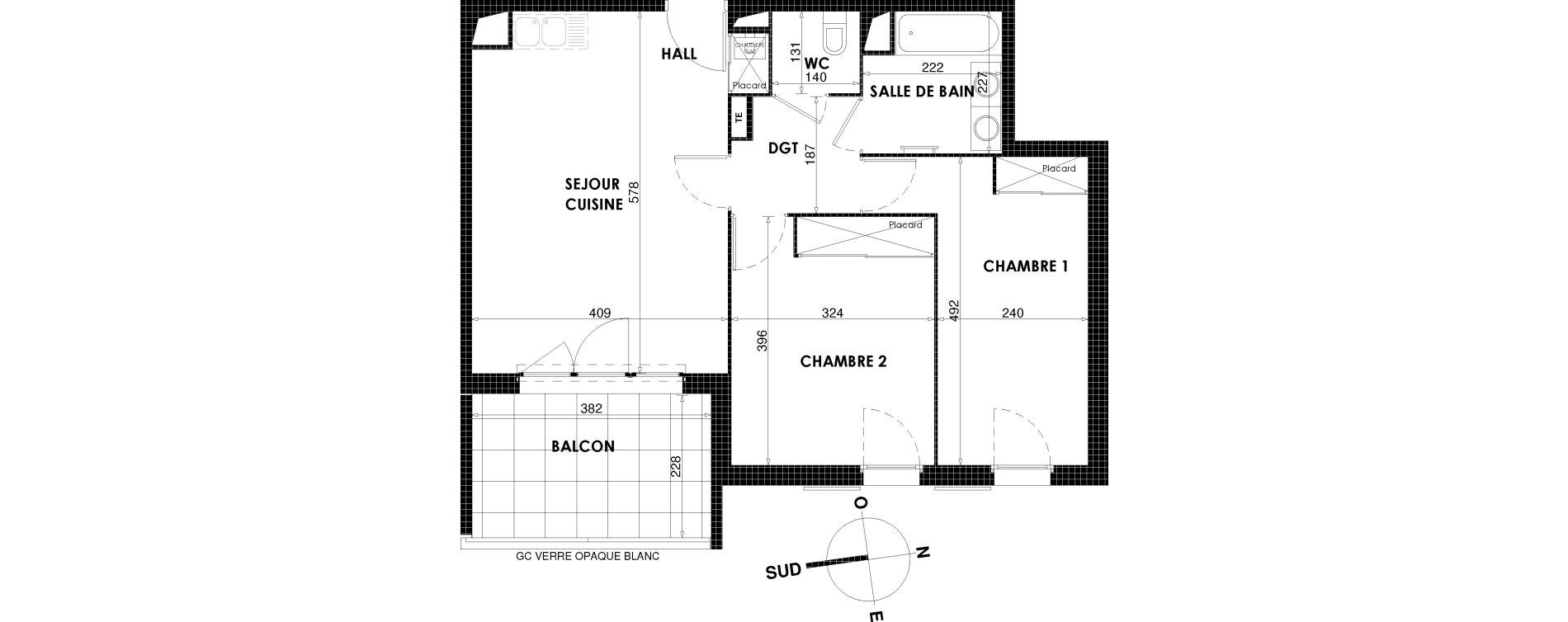 Appartement T3 de 59,77 m2 &agrave; Draguignan Centre