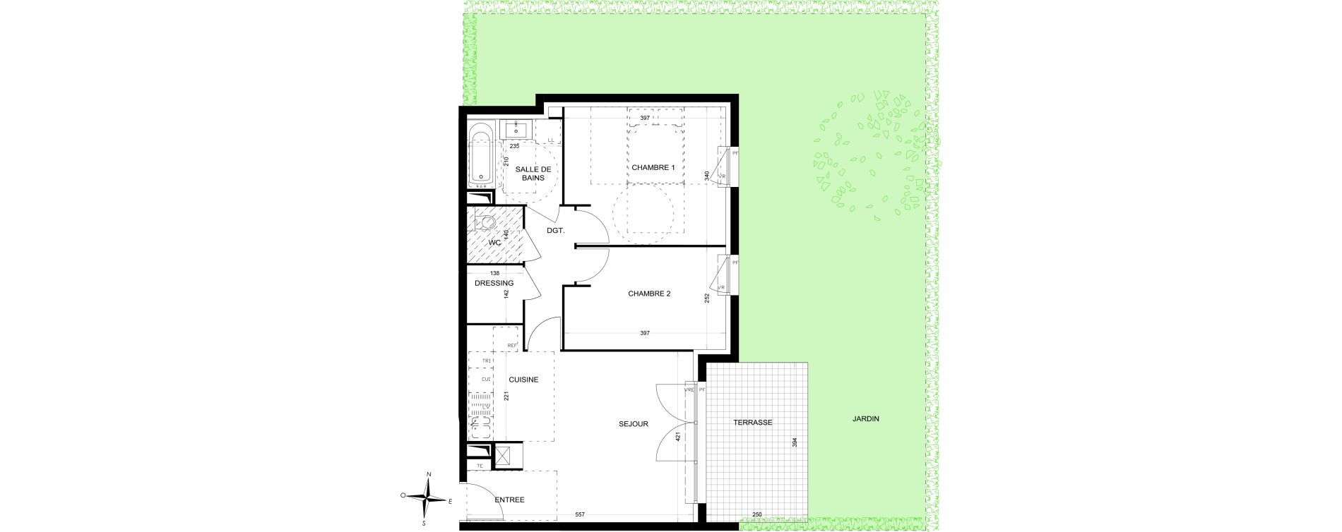 Appartement T3 de 59,05 m2 &agrave; Draguignan Les aub&eacute;pines