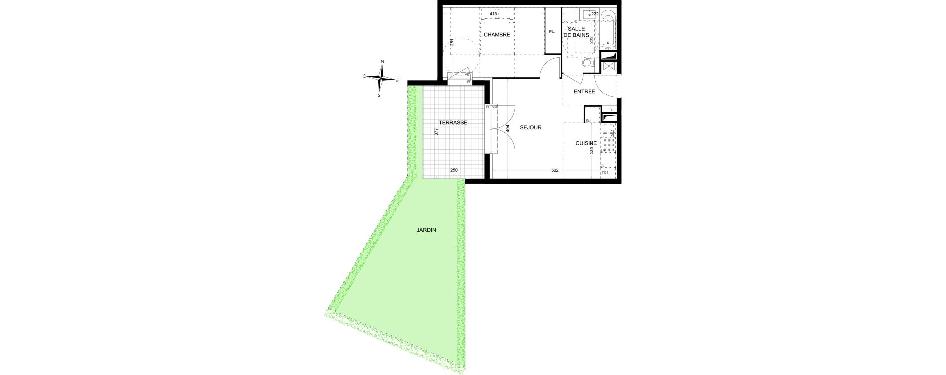 Appartement T2 de 39,03 m2 &agrave; Draguignan Les aub&eacute;pines