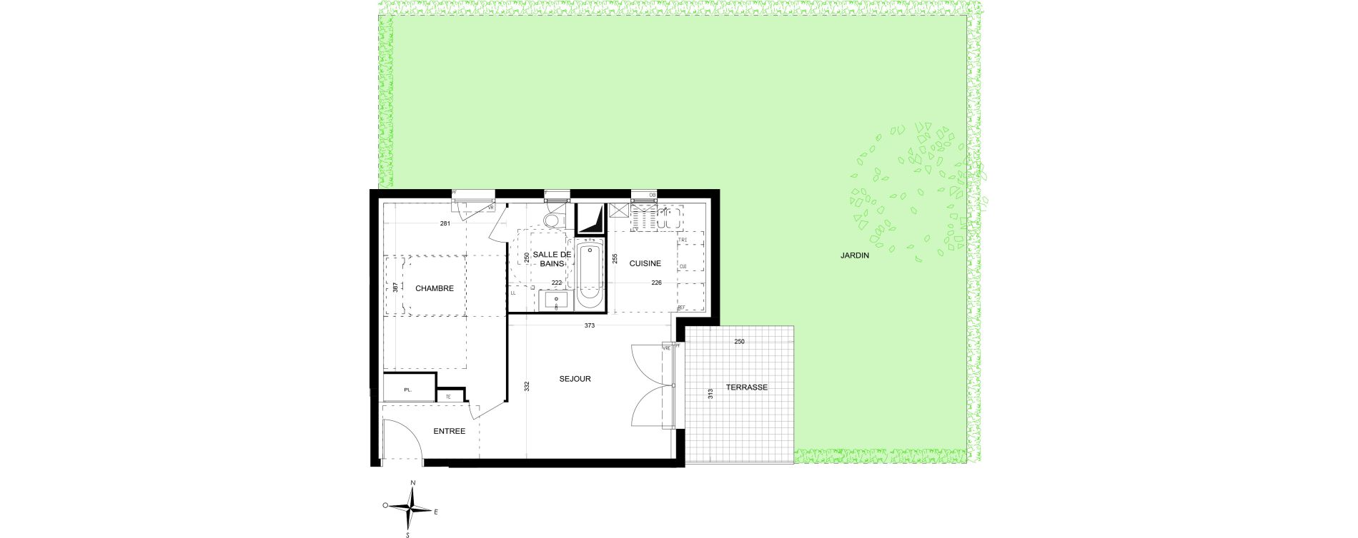 Appartement T2 de 39,49 m2 &agrave; Draguignan Les aub&eacute;pines
