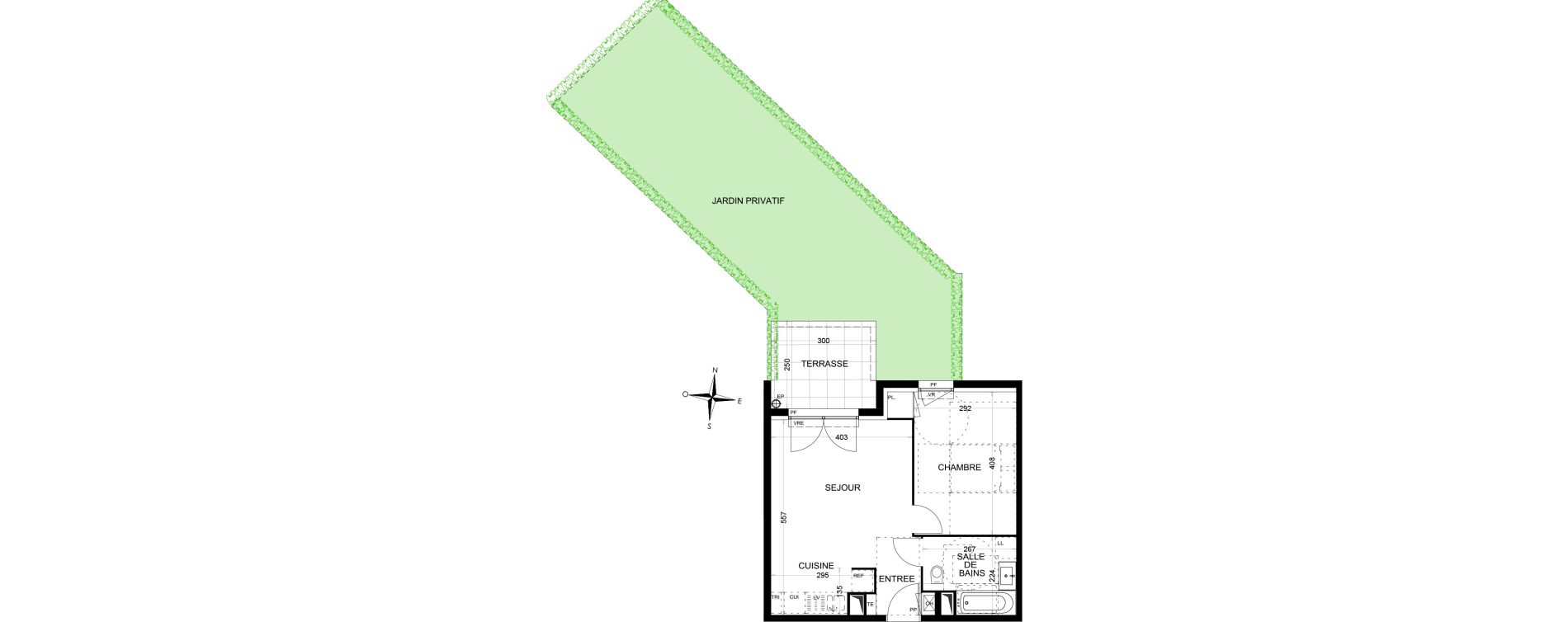Appartement T2 de 40,50 m2 &agrave; Draguignan Les aub&eacute;pines