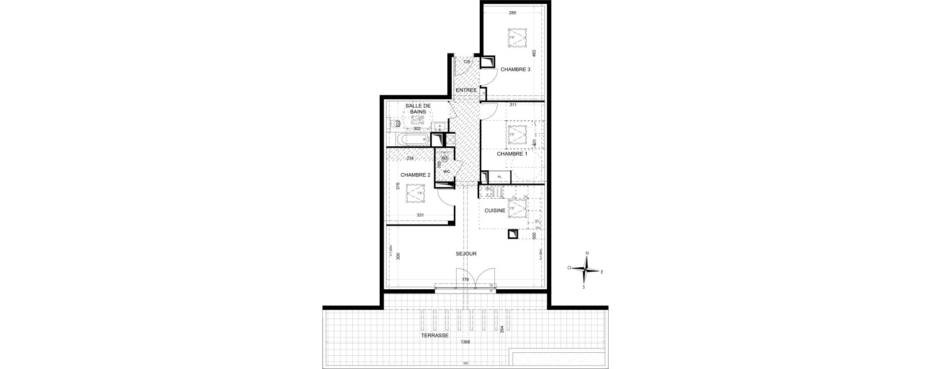 Appartement T4 de 80,63 m2 &agrave; Draguignan Les aub&eacute;pines