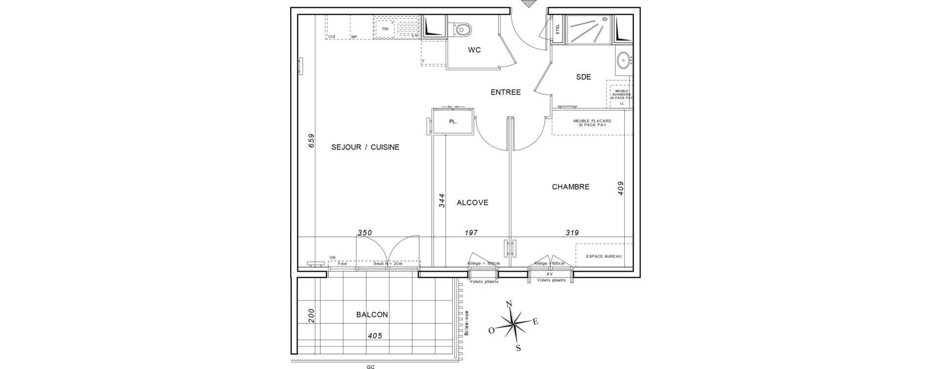 Appartement T2 de 55,54 m2 &agrave; Draguignan Collettes