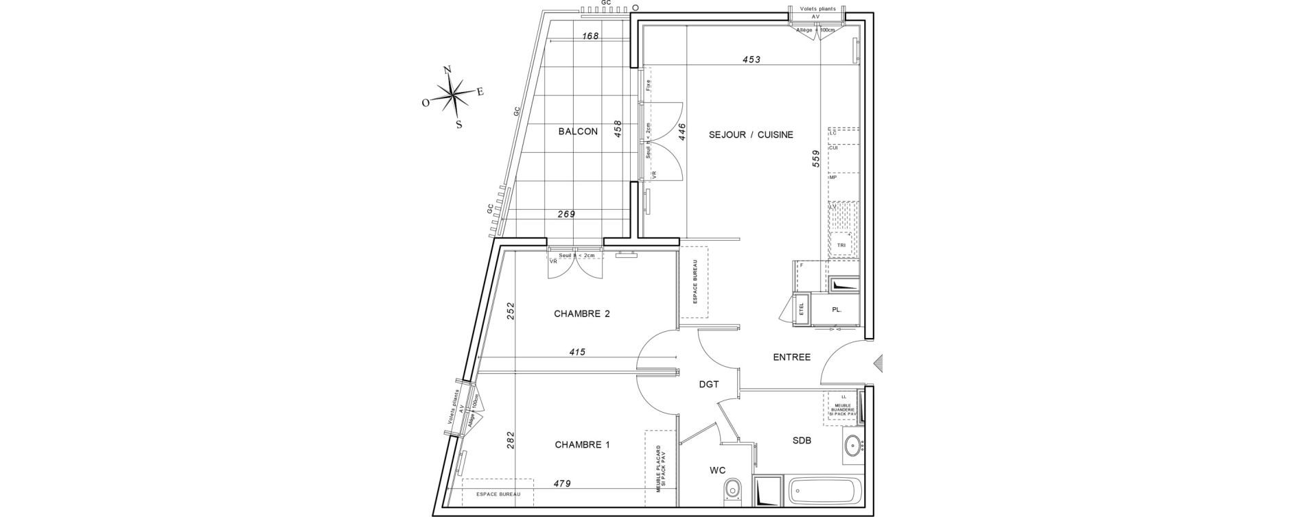 Appartement T3 de 62,80 m2 &agrave; Draguignan Collettes