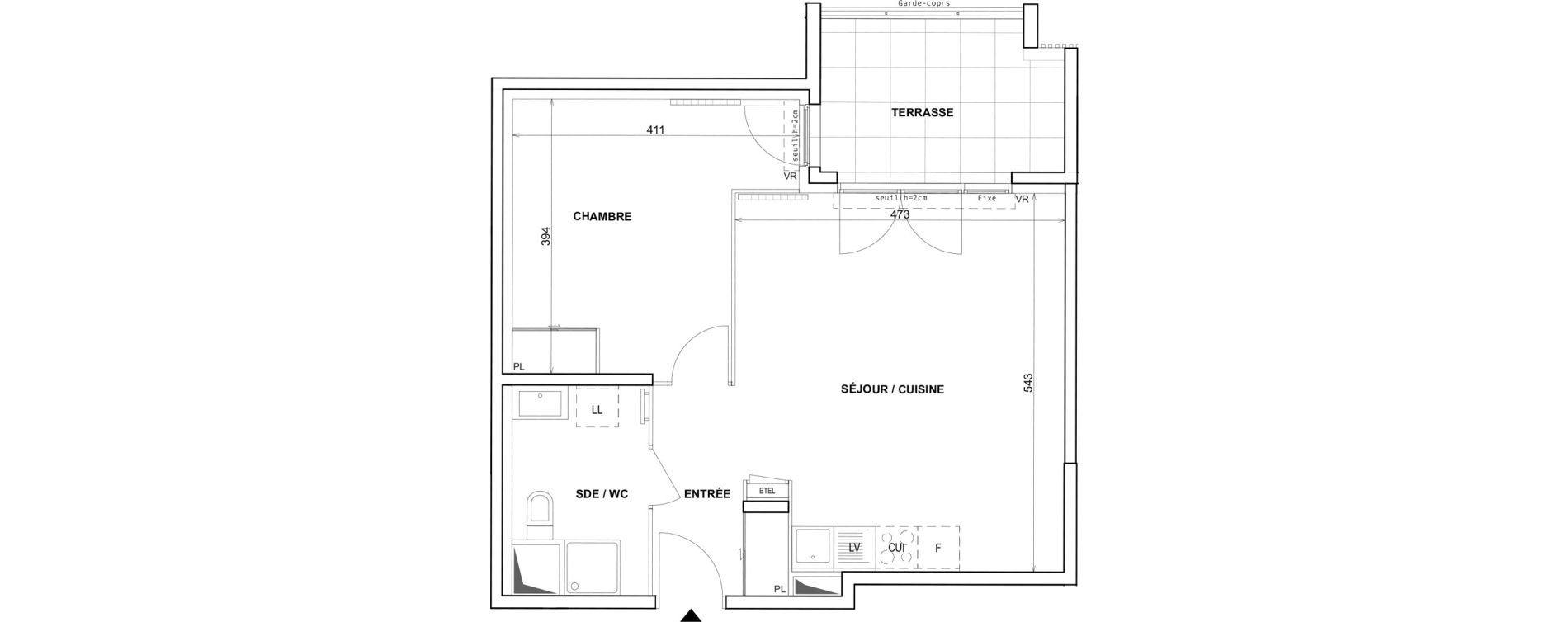 Appartement T2 de 48,15 m2 &agrave; Fr&eacute;jus Reyran