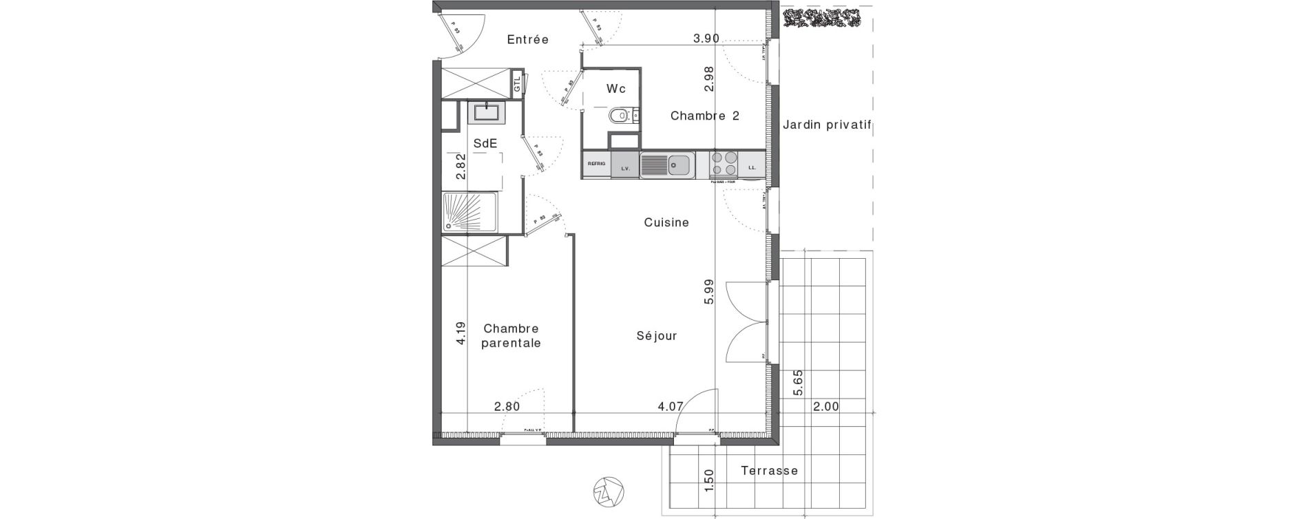 Appartement T3 de 61,94 m2 &agrave; Fr&eacute;jus Colombier