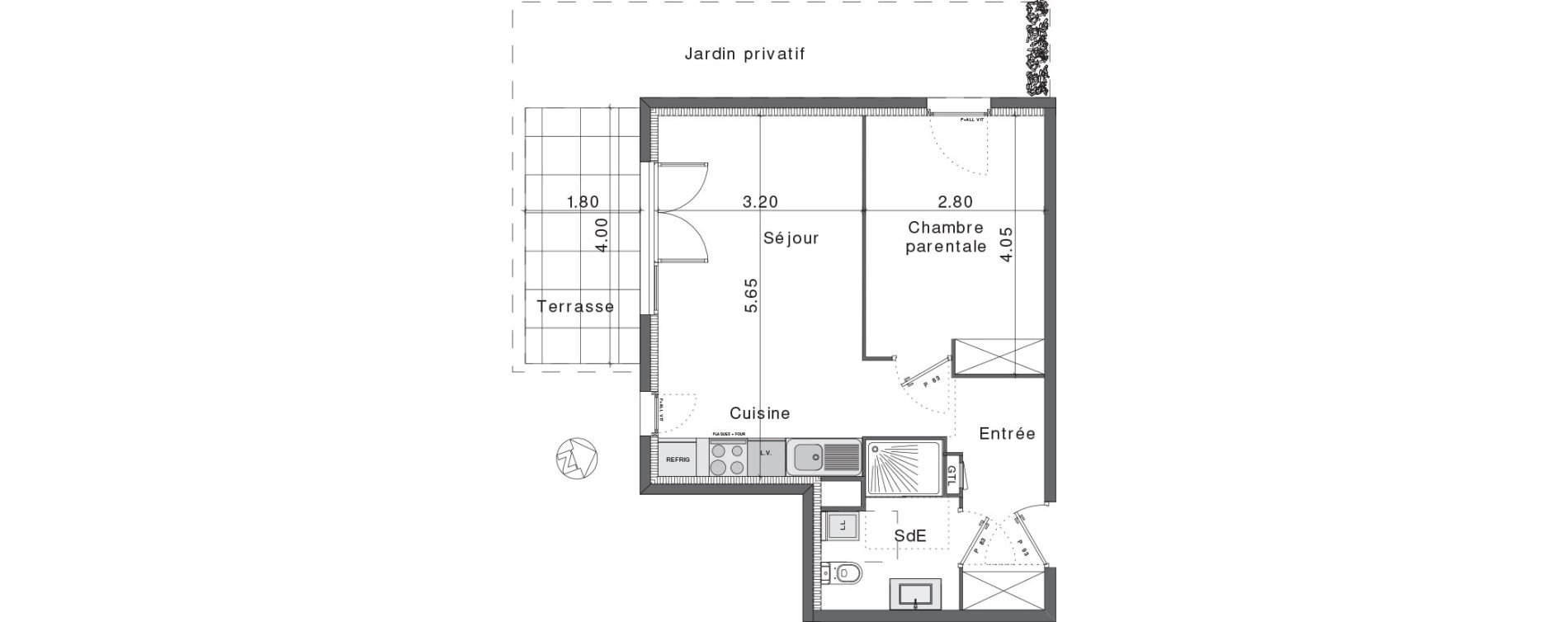 Appartement T2 de 41,26 m2 &agrave; Fr&eacute;jus Colombier