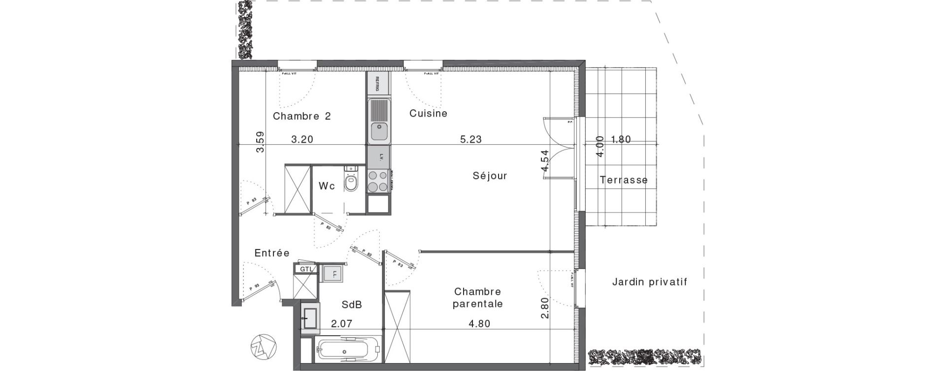 Appartement T3 de 59,63 m2 &agrave; Fr&eacute;jus Colombier
