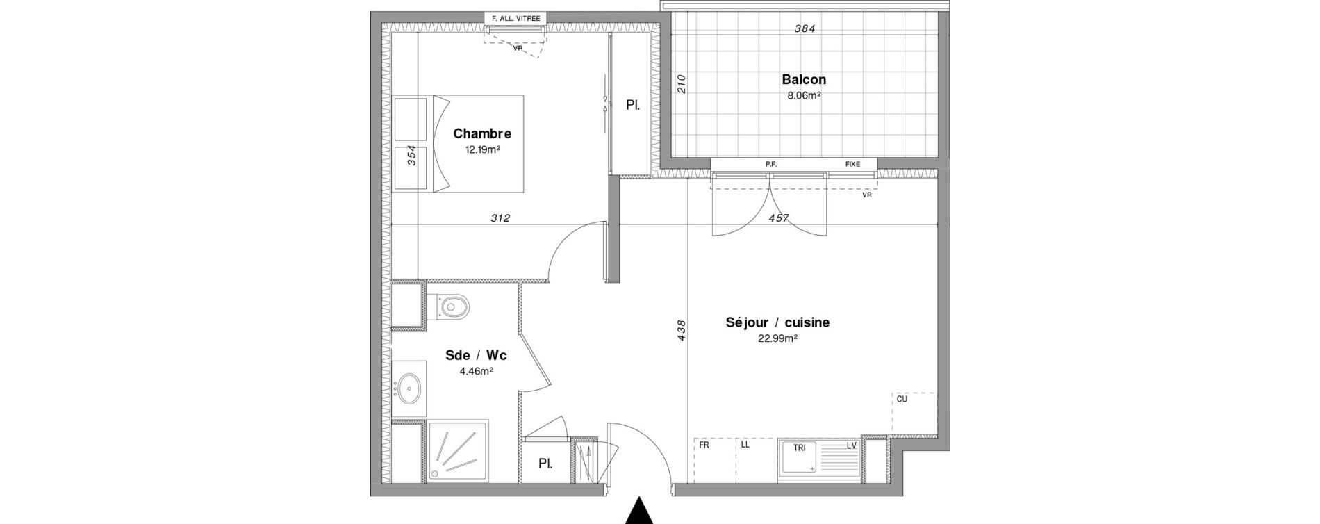 Appartement T2 de 39,64 m2 &agrave; Fr&eacute;jus Sainte-brigitte