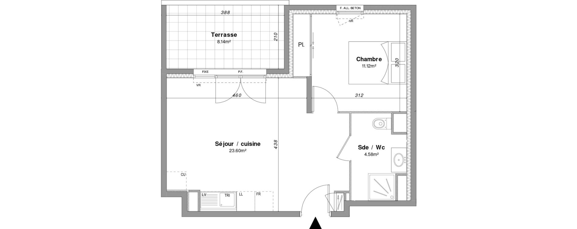 Appartement T2 de 39,30 m2 &agrave; Fr&eacute;jus Sainte-brigitte