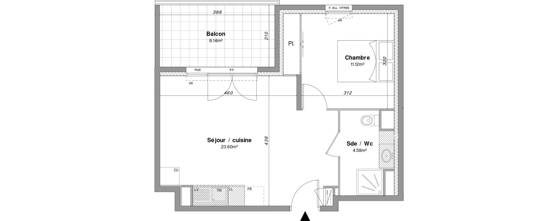 Appartement T2 de 39,30 m2 &agrave; Fr&eacute;jus Sainte-brigitte