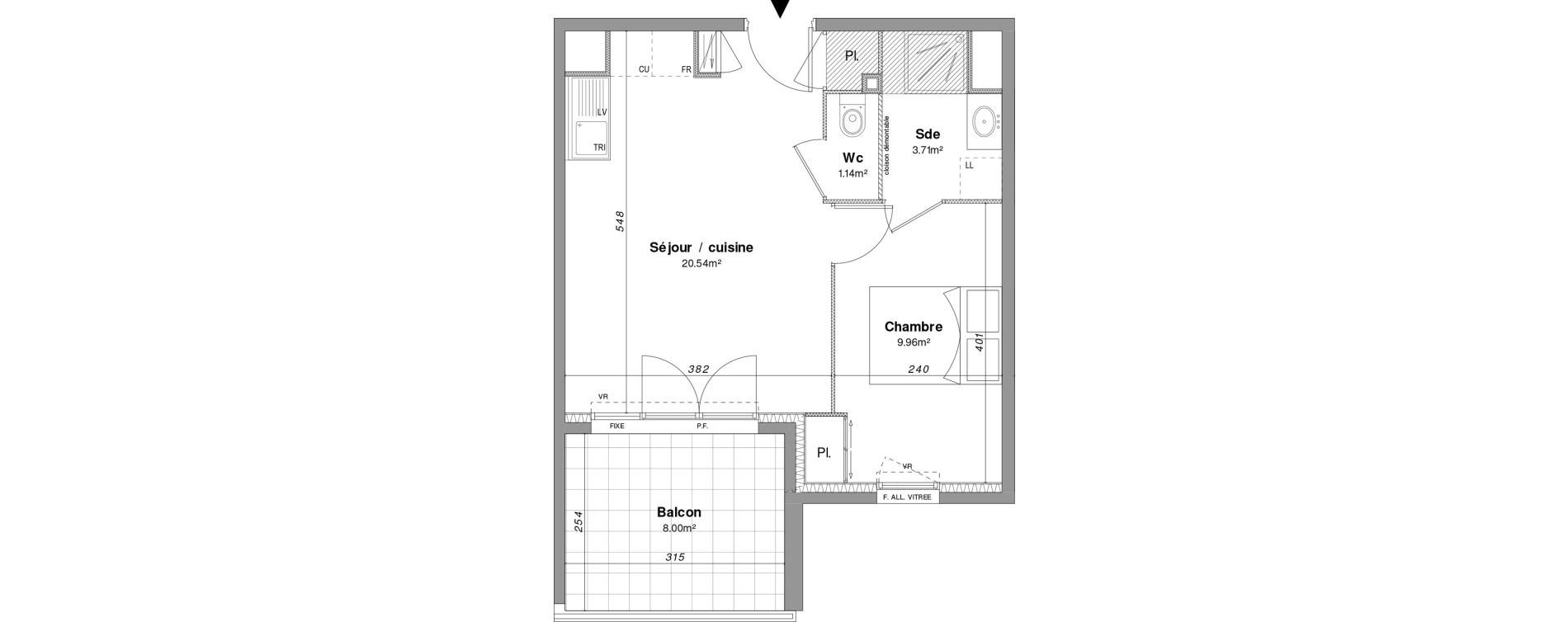 Appartement T2 de 35,35 m2 &agrave; Fr&eacute;jus Sainte-brigitte