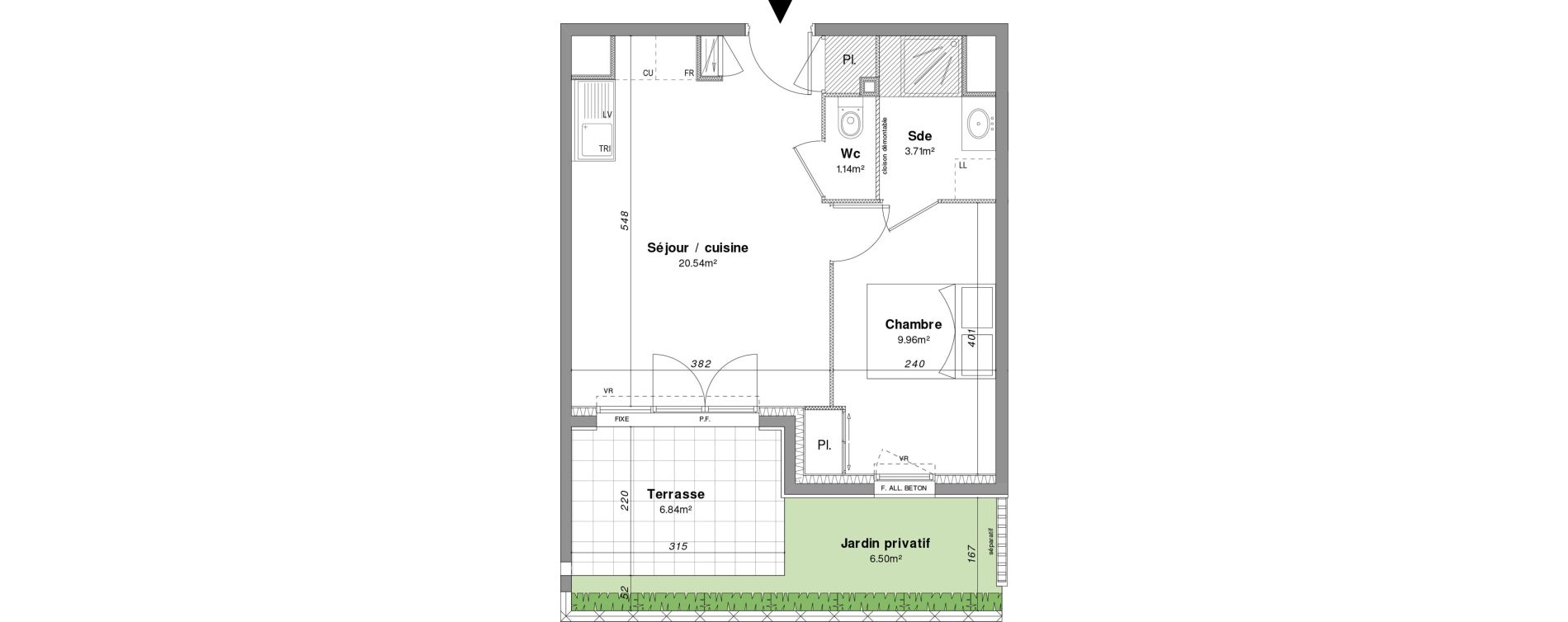 Appartement T2 de 35,35 m2 &agrave; Fr&eacute;jus Sainte-brigitte