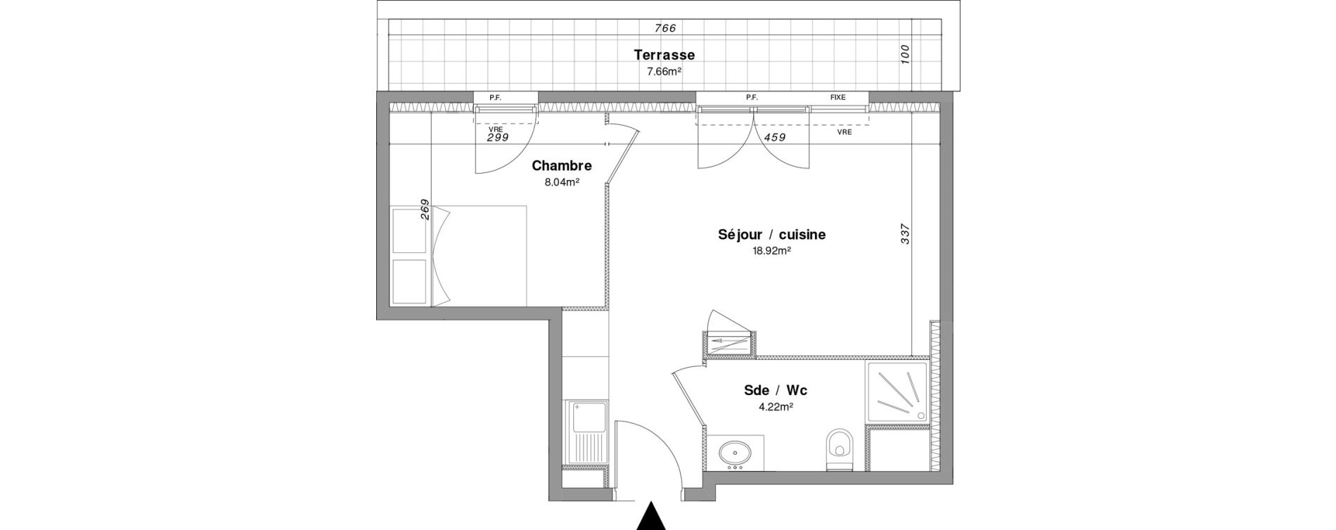 Appartement T2 de 31,18 m2 &agrave; Fr&eacute;jus Sainte-brigitte