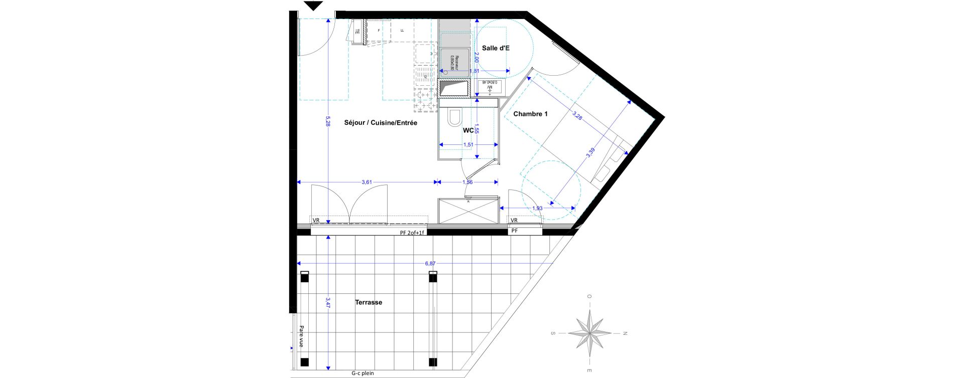 Appartement T2 de 40,20 m2 &agrave; Fr&eacute;jus Centre