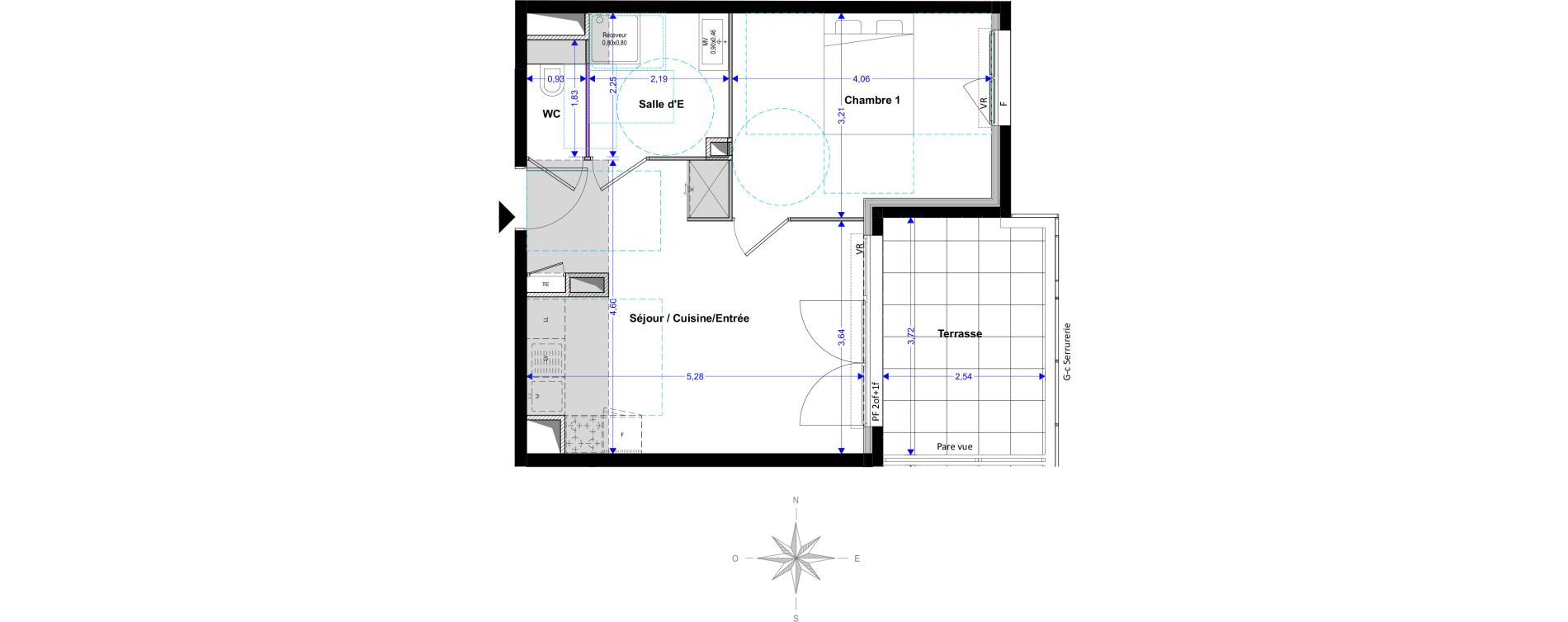 Appartement T2 de 40,31 m2 &agrave; Fr&eacute;jus Centre