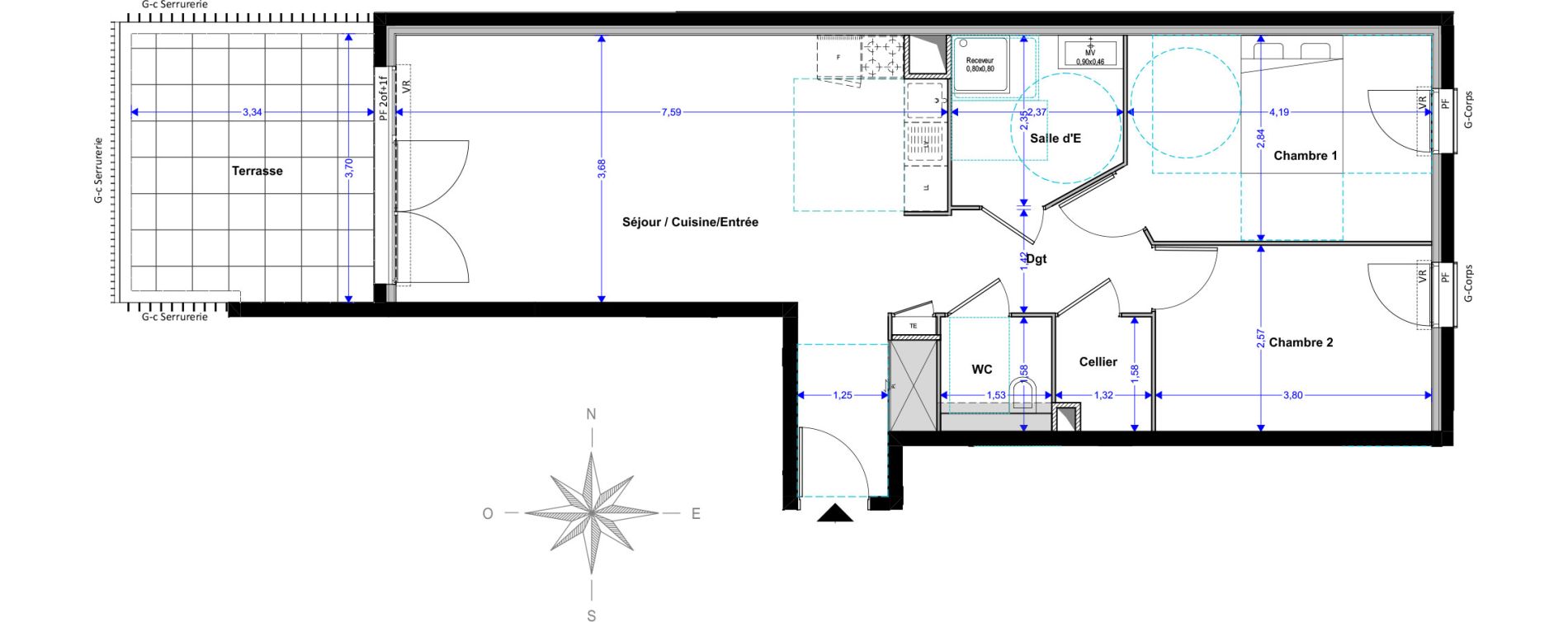 Appartement T3 de 67,19 m2 &agrave; Fr&eacute;jus Centre