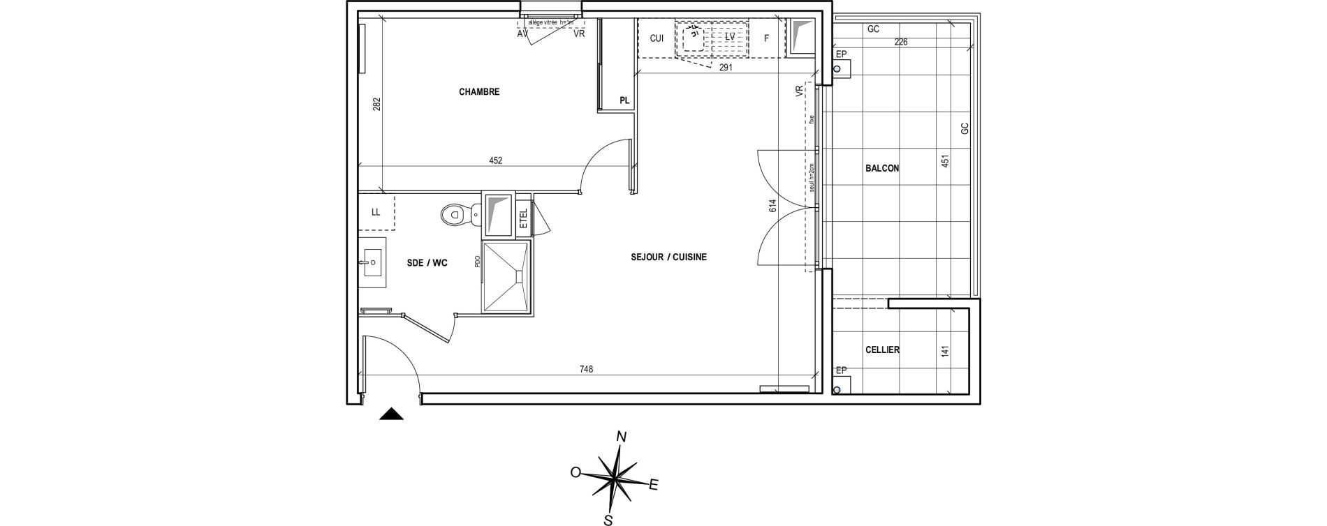 Appartement T2 de 44,36 m2 &agrave; Fr&eacute;jus Centre