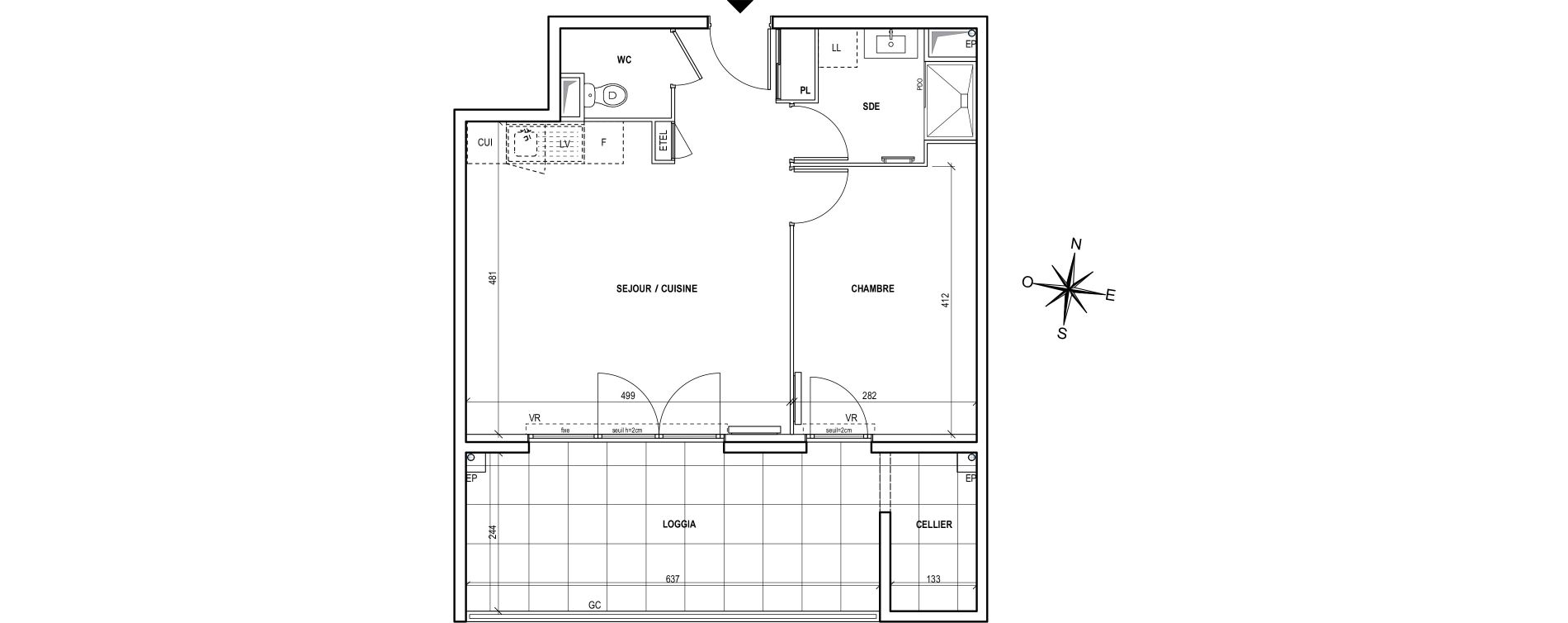 Appartement T2 de 45,42 m2 &agrave; Fr&eacute;jus Centre