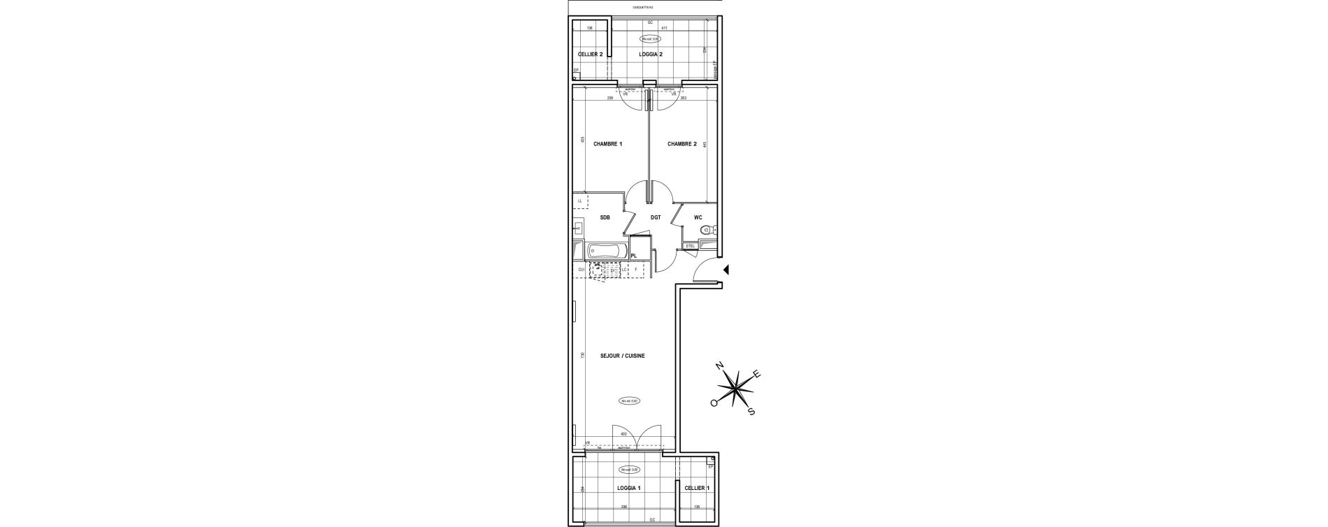Appartement T3 de 66,63 m2 &agrave; Fr&eacute;jus Centre