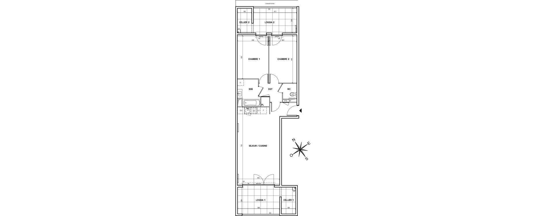 Appartement T3 de 66,63 m2 &agrave; Fr&eacute;jus Centre