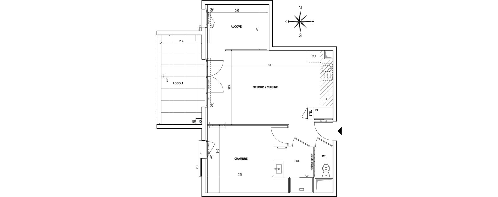 Appartement T2 de 50,08 m2 &agrave; Fr&eacute;jus Centre