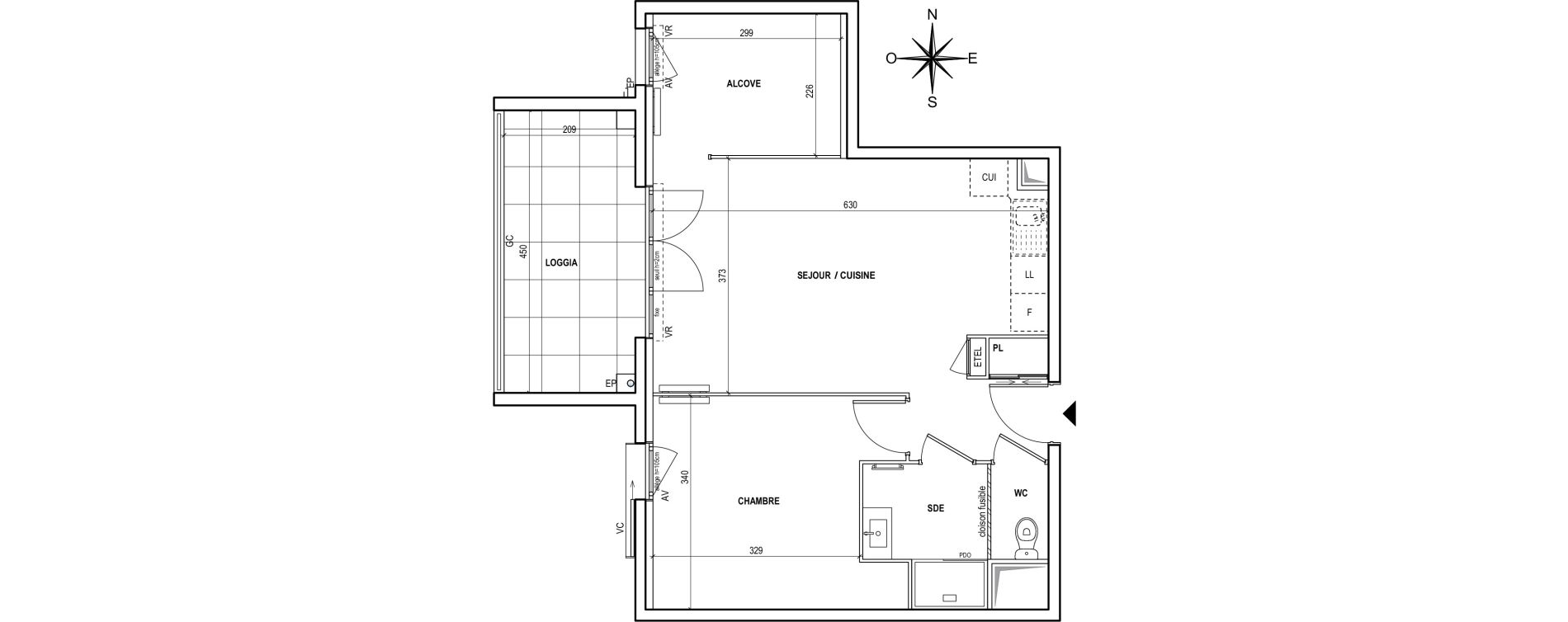 Appartement T2 de 50,08 m2 &agrave; Fr&eacute;jus Centre