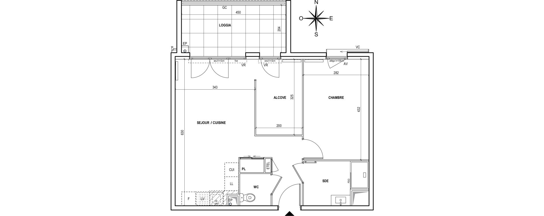 Appartement T2 de 50,56 m2 &agrave; Fr&eacute;jus Centre
