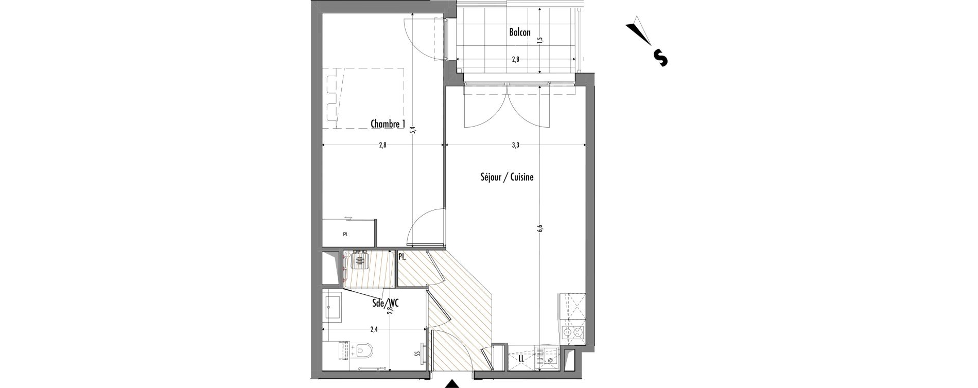 Appartement T2 de 43,83 m2 &agrave; Fr&eacute;jus Centre