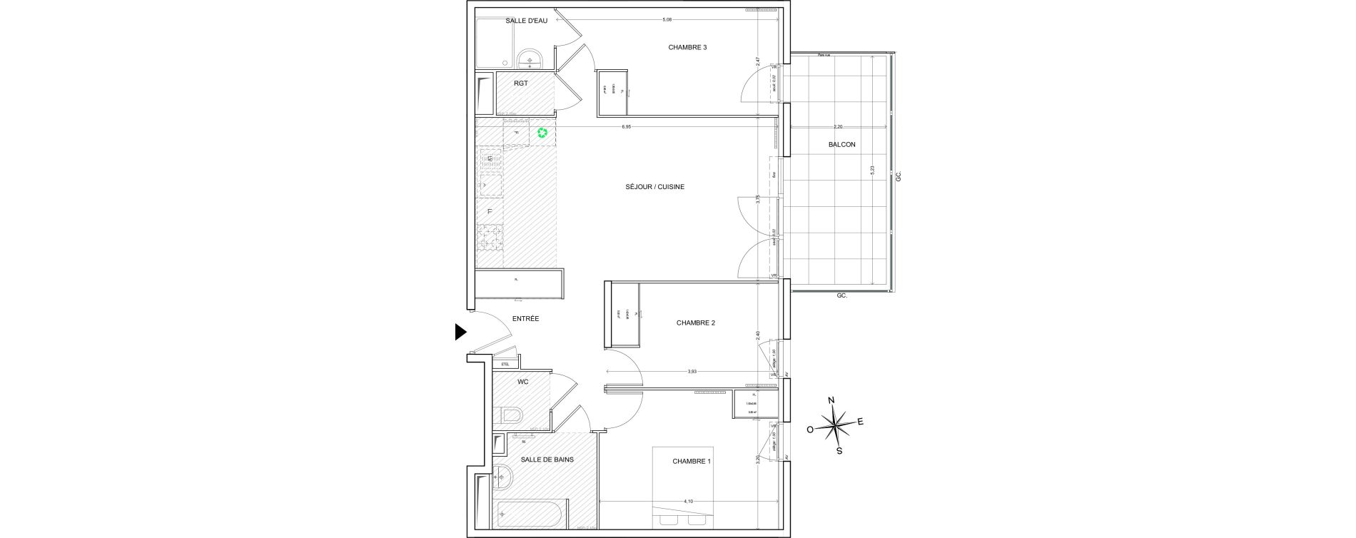 Appartement T4 de 78,65 m2 &agrave; Fr&eacute;jus Vaslescure