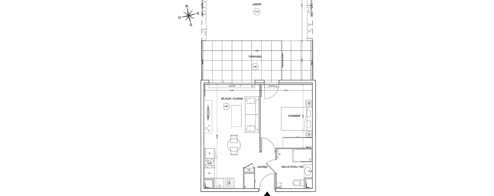 Appartement T2 de 40,48 m2 &agrave; Fr&eacute;jus Vaslescure
