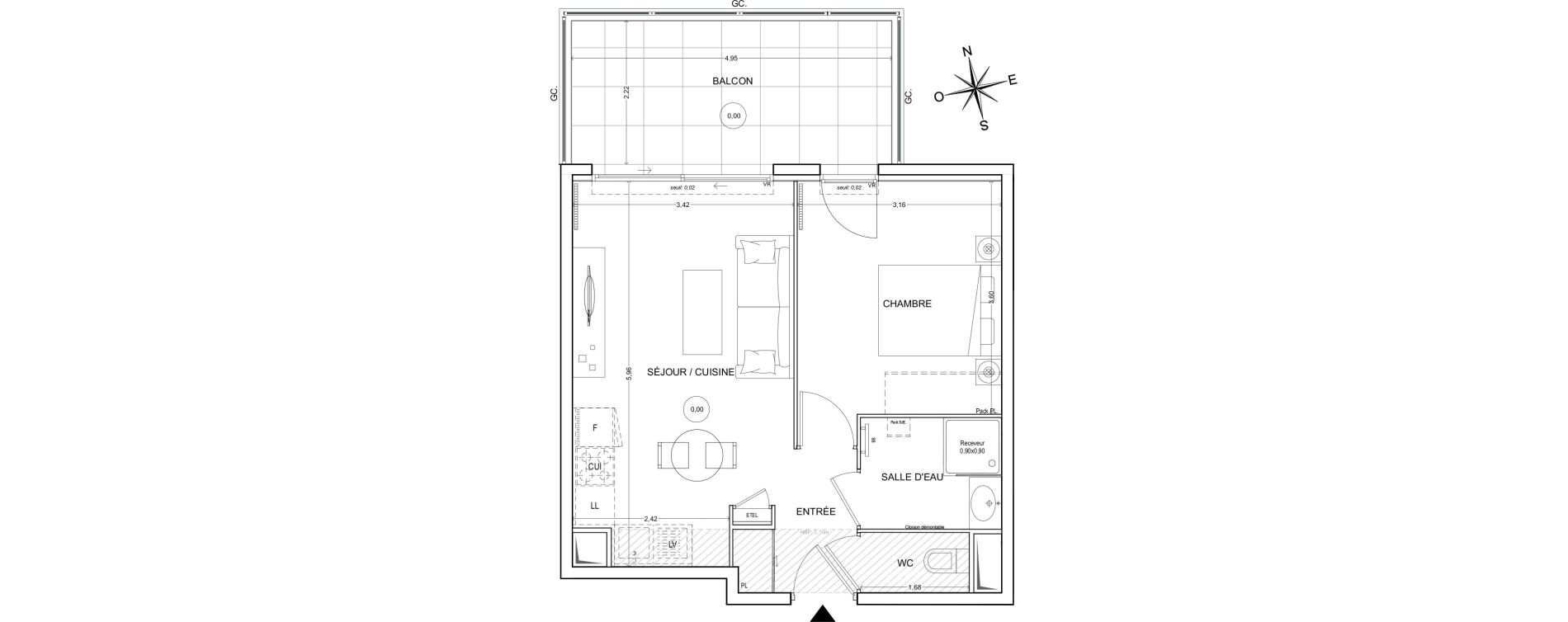 Appartement T2 de 39,31 m2 &agrave; Fr&eacute;jus Centre