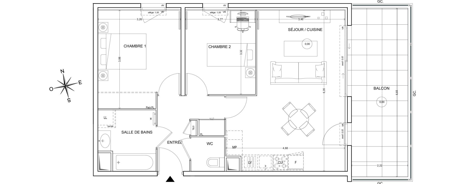 Appartement T3 de 59,04 m2 &agrave; Fr&eacute;jus Centre