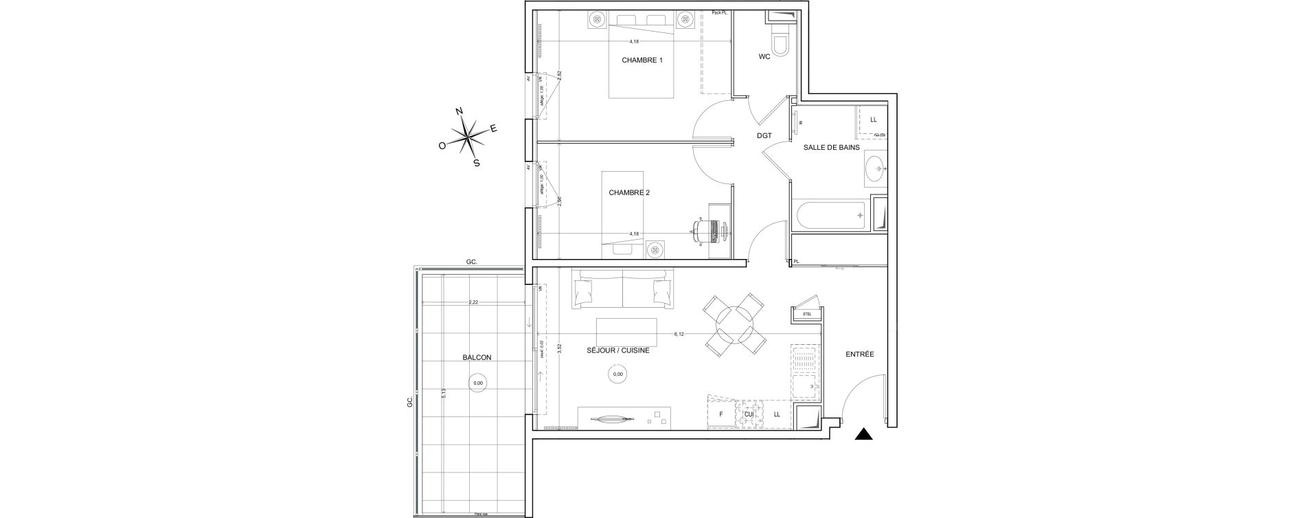 Appartement T3 de 60,95 m2 &agrave; Fr&eacute;jus Centre