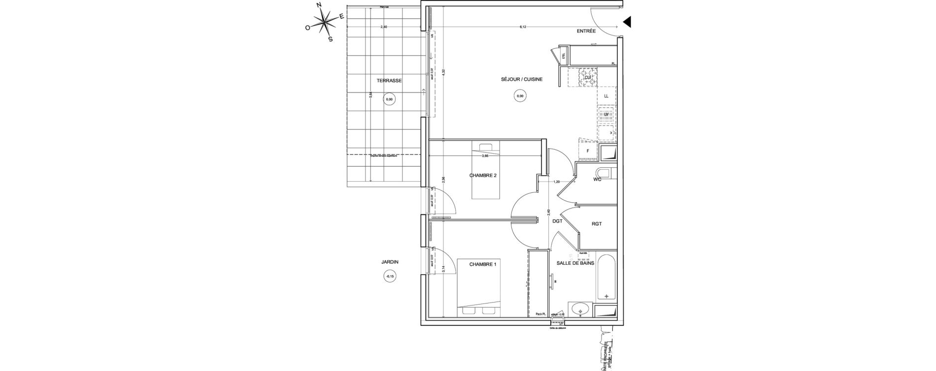 Appartement T3 de 59,56 m2 &agrave; Fr&eacute;jus Centre