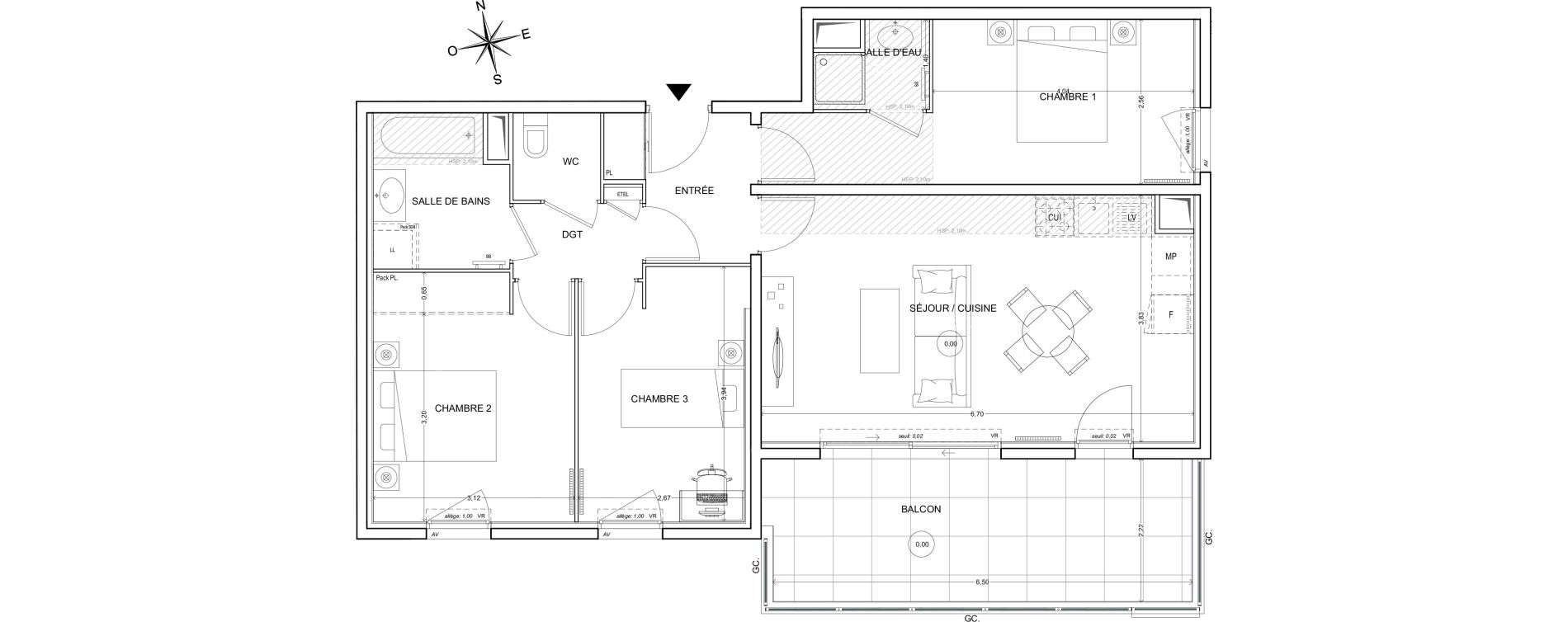 Appartement T4 de 76,15 m2 &agrave; Fr&eacute;jus Centre