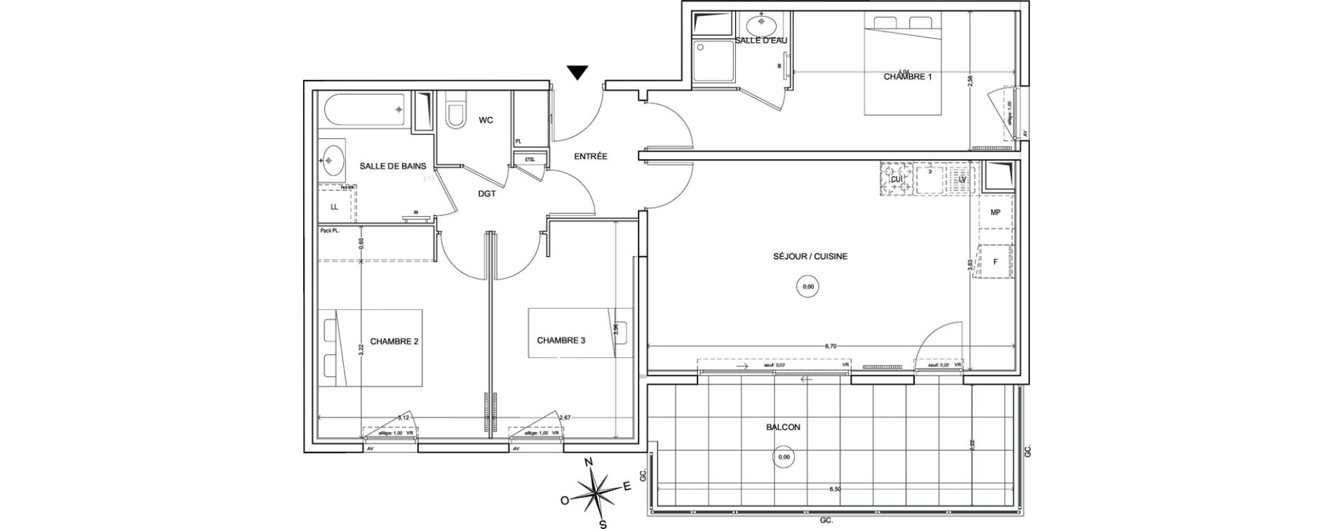 Appartement T4 de 76,12 m2 &agrave; Fr&eacute;jus Centre