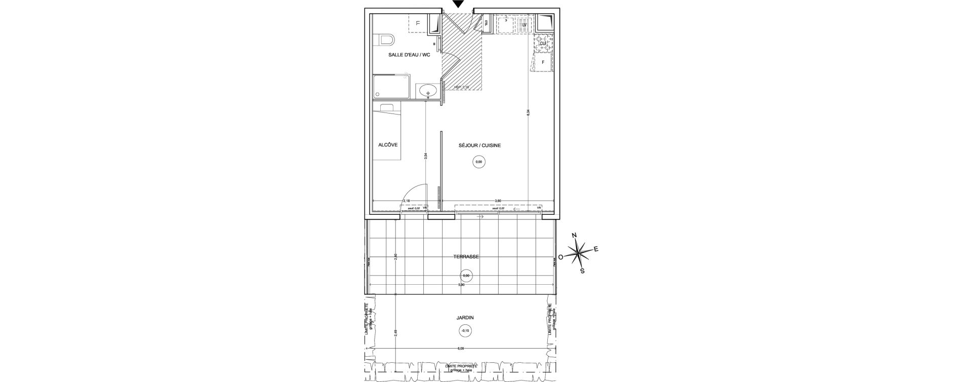 Appartement T1 de 35,57 m2 &agrave; Fr&eacute;jus Centre