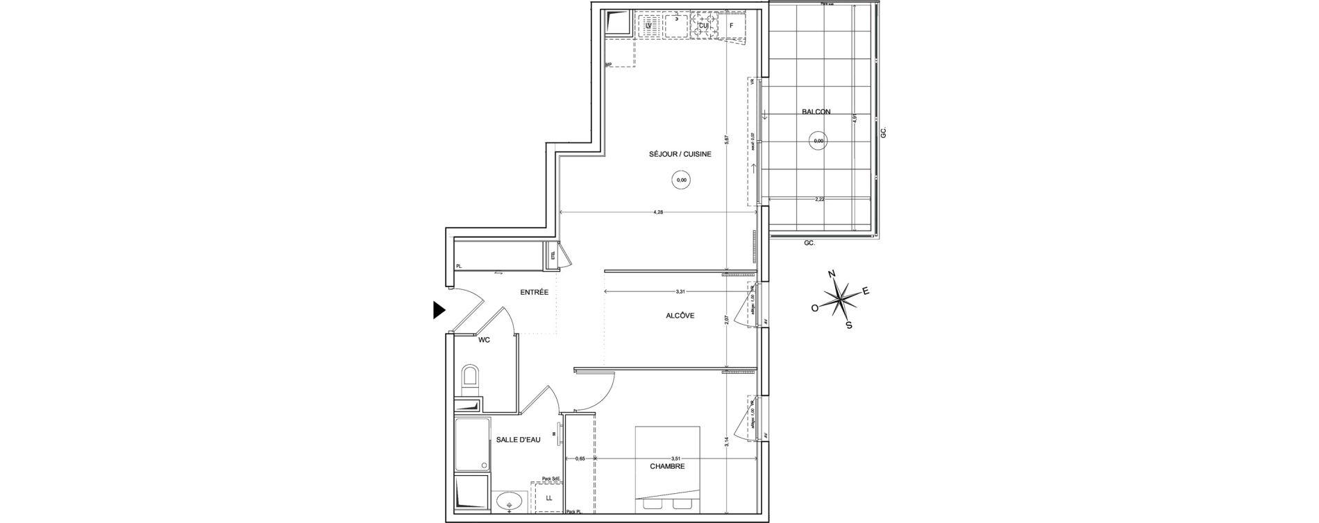 Appartement T2 de 55,07 m2 &agrave; Fr&eacute;jus Centre